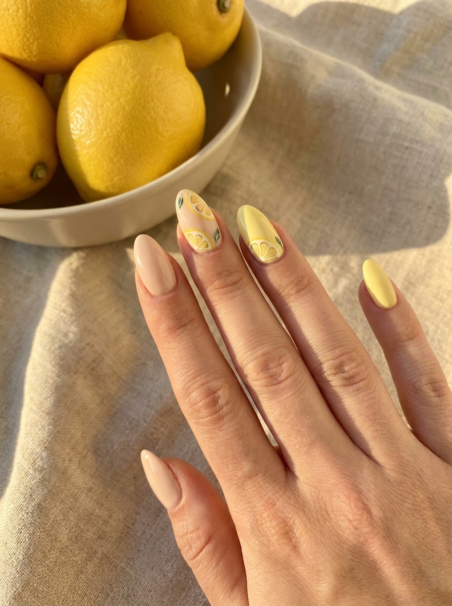 Lemon Beach Nails als Beachy Nails Inspiration 2026